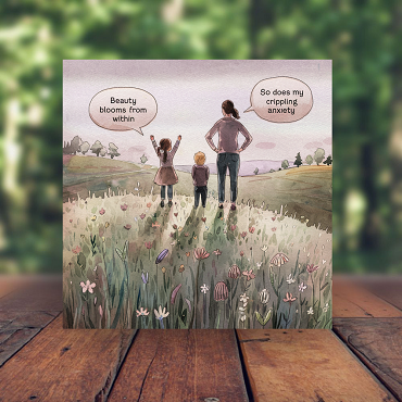  Beauty Blooms From Within So Does My Crippling Anxiety Sign Sarcastic Mom and Kids 